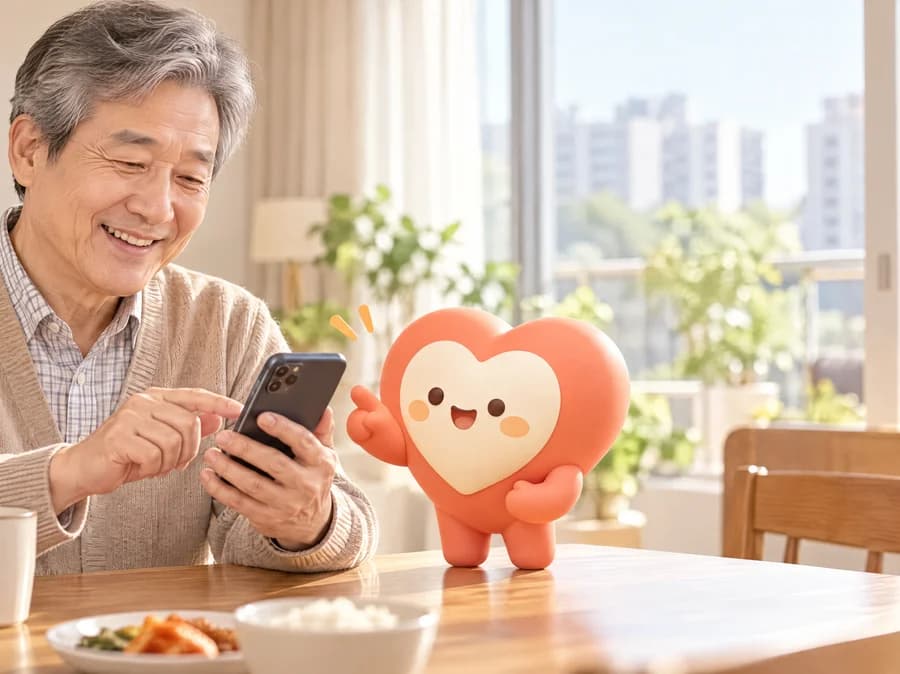 낮 시간에 궁금한 것을 이음이에게 물어보는 모습