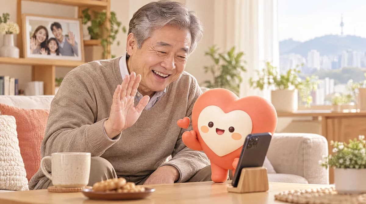 이음이가 알려주는 가족 식사 일정을 확인하는 부모님